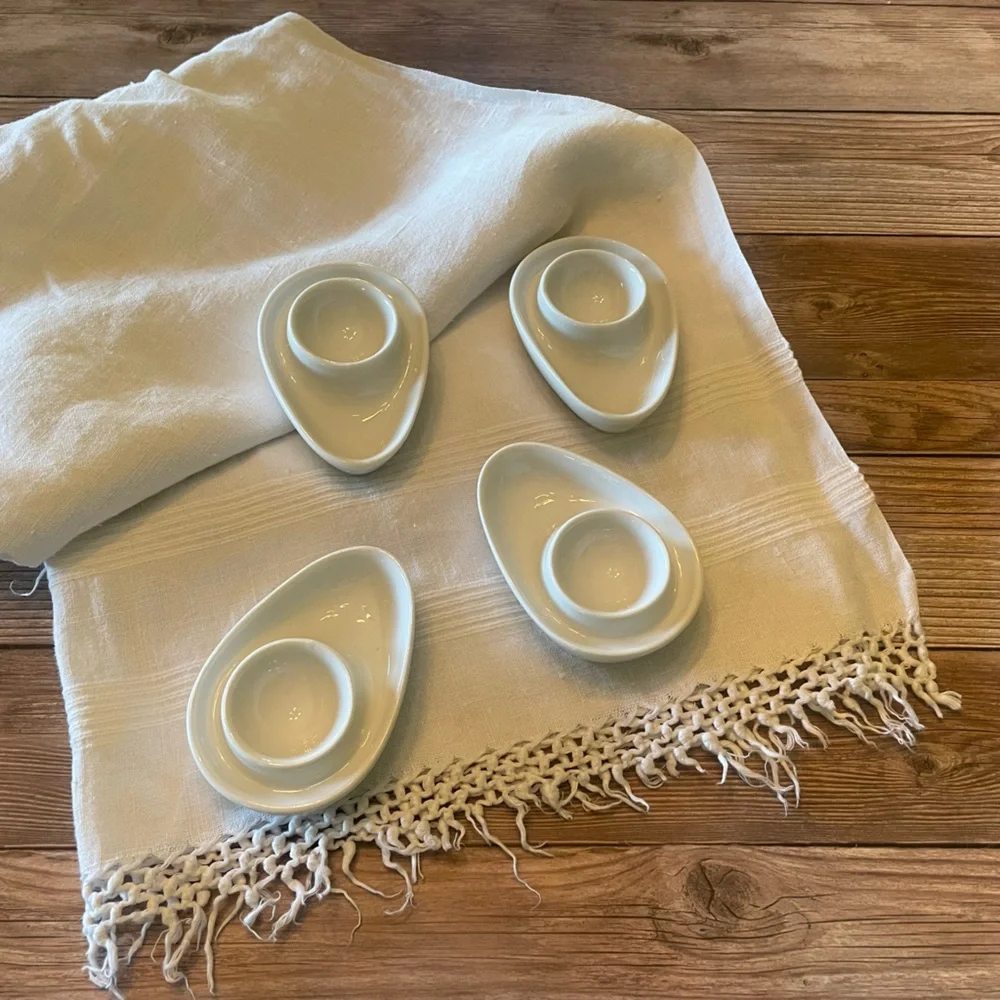 S4 | Vintage Sur La Table white porcelain egg holders